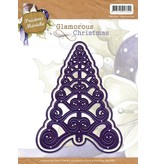 Precious Marieke Stampen en Embossing stencil, kerstboom, Glamorous Kerst