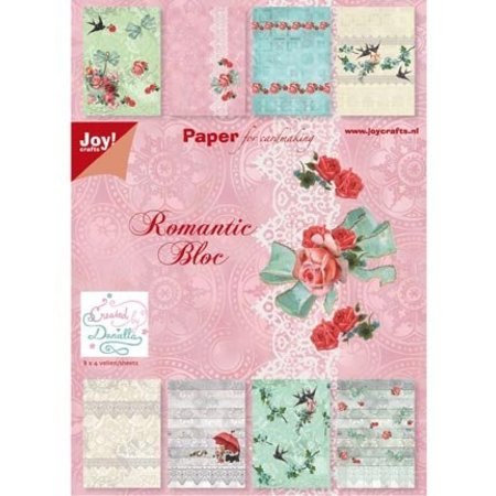 Joy!Crafts und JM Creation Paper bloc, A5 - Romantic Bloc (roses and swallows)