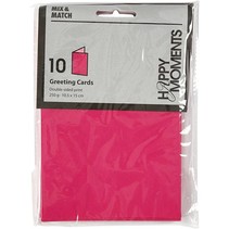 Brev card størrelse 10,5x15 cm, pink / pink, 10 stykker
