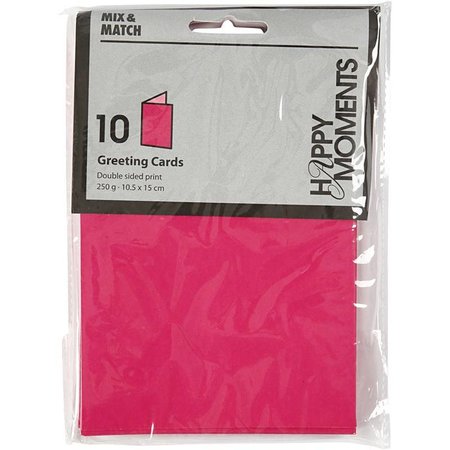 KARTEN und Zubehör / Cards Briefkarte, Größe 10,5x15 cm,pink/rosa, 10 Stück