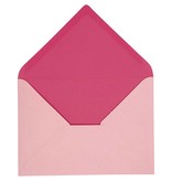 KARTEN und Zubehör / Cards Envelop, grootte 11,5x16 cm, roze / roze, 10 stuks