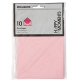 KARTEN und Zubehör / Cards Del sobre, tamaño de 11,5x16 cm, de color rosa / rosa, 10 piezas