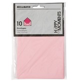 KARTEN und Zubehör / Cards Envelope, size 11,5x16 cm, pink / pink, 10 pieces