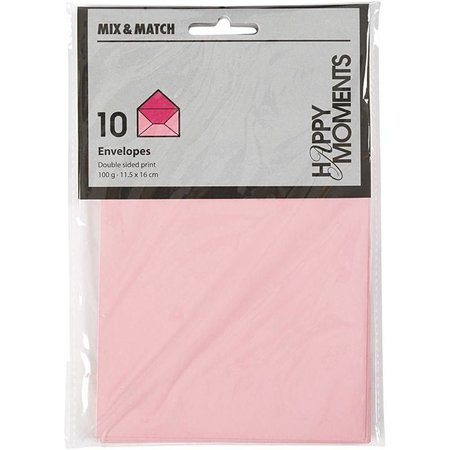 KARTEN und Zubehör / Cards Envelope, size 11,5x16 cm, pink / pink, 10 pieces