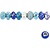 Schmuck Gestalten / Jewellery art Glassperler Harmony, D: 13-15 mm, blå toner, rangert 10