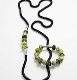 Schmuck Gestalten / Jewellery art Perle di vetro Armonia, D: 13-15 mm, i verdi, ordinati 10