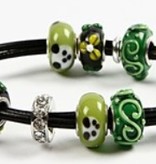 Schmuck Gestalten / Jewellery art Glass Beads Harmony, D: 13-15 mm, greens, ranked 10