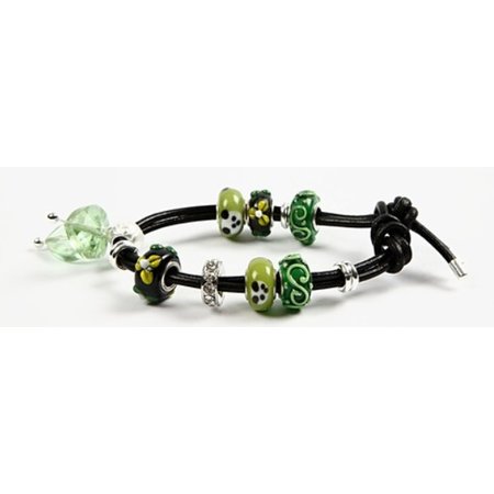 Schmuck Gestalten / Jewellery art Glass Beads Harmony, D: 13-15 mm, greens, ranked 10