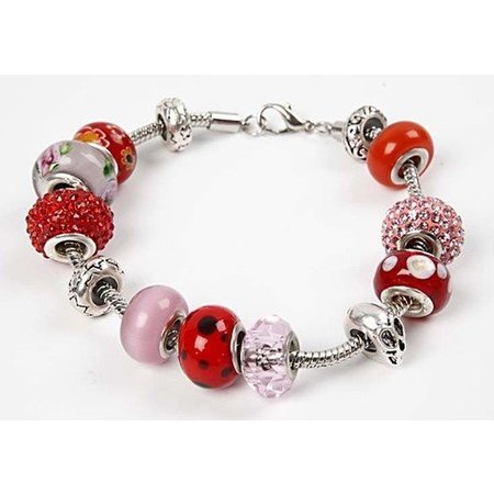 Schmuck Gestalten / Jewellery art Cuentas de vidrio armonía, D: 13 a 15 mm, rojos, clasificado 10