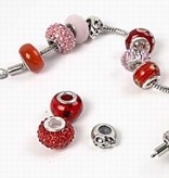 Schmuck Gestalten / Jewellery art Glassperler harmoni, D: 13-15 mm, rød, sortert 10