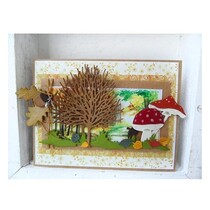 Stempling og prægning stencil, Marianne Design, Design: Træ + træ skitse