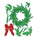 Spellbinders und Rayher Estampado y Repujado plantilla, corona de Navidad