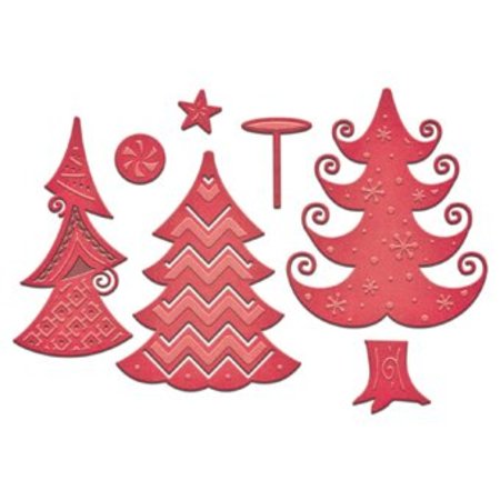 Spellbinders und Rayher Stampaggio e goffratura stencil, motivo di Natale