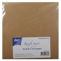 Kraft papier - Kaart 13x13 / 14x14 cm envelop