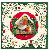 Exlusiv Pre-printed images and embossed stickers, for 8 3D Christmas cards