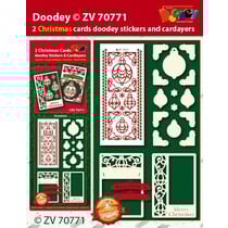 Bastelset med kort oppsett og preget klistremerke