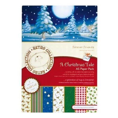 Forever Friends Designersblock, A5, Foiled Paper Pack, A Christmas Tale