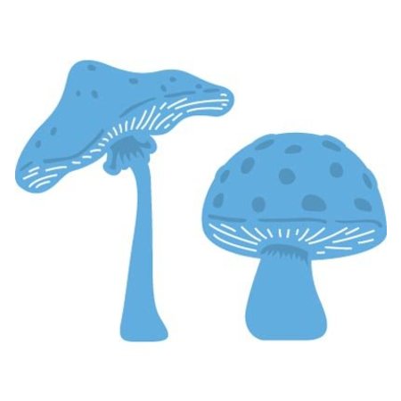 Marianne Design Stamping and Embossing stencil, Le Suh, mushrooms