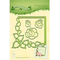 Estampage et Pochoir gaufrage, cadre avec des roses