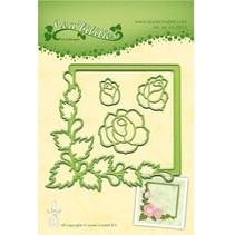 Stempelen en embossing stencil, frame met rozen
