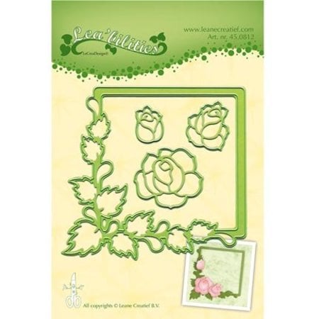 Leane Creatief - Lea'bilities Stempelen en embossing stencil, frame met rozen