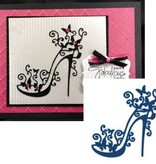 Tattered Lace Stempelen en ponsen template, flarden Kant, punch template High Heel