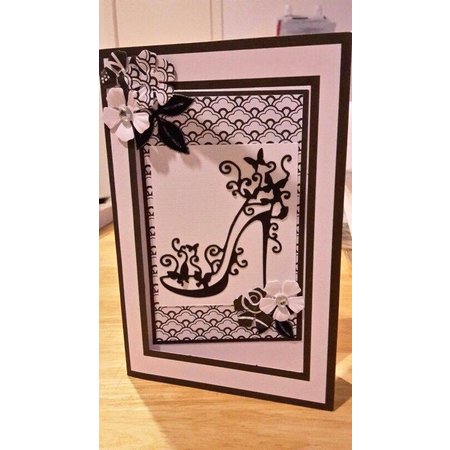 Tattered Lace Stamping and punching template, Tattered Lace, punch template High Heel