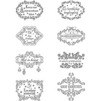 Transparente Stempel, Weihnachtsmotive Labels mit NL Texte