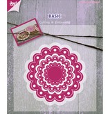 Joy!Crafts und JM Creation Punching and embossing template based rond met schulprand