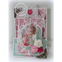 Estampage et Pochoir gaufrage, cadre fleur ovale