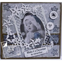 Stempelen en embossing stencil, het frame rechthoek filigrane, Ov ale frame en label