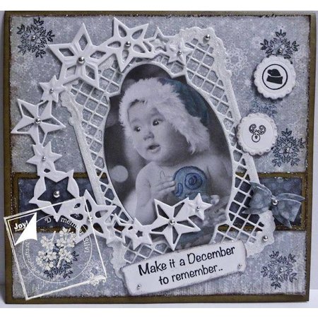 Joy!Crafts und JM Creation Stamping and Embossing stencil, frame rectangle Filigräne, Ov ale frame and label