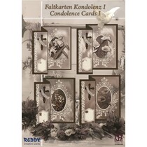 Folding condoleance voor 4 kaarten + enveloppen