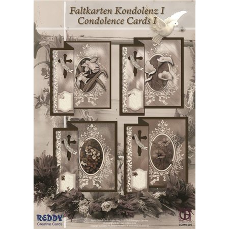 BASTELSETS / CRAFT KITS: Folding condoleance voor 4 kaarten + enveloppen