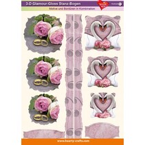 3D Die cut ark, design og grenser i kombinasjon, bryllup