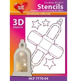 Schablonen und Zubehör für verschiedene Techniken / Templates Máscara de plástico linterna 3D, Tamaño: 21 x 30 cm
