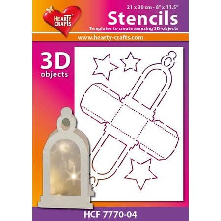 Schablonen und Zubehör für verschiedene Techniken / Templates Máscara de plástico linterna 3D, Tamaño: 21 x 30 cm