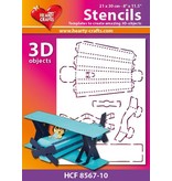 Schablonen und Zubehör für verschiedene Techniken / Templates Aviones 3D Máscara de plástico, Tamaño: 21 x 30 cm