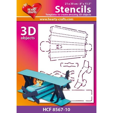 Schablonen und Zubehör für verschiedene Techniken / Templates Aviones 3D Máscara de plástico, Tamaño: 21 x 30 cm