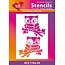 Schablonen und Zubehör für verschiedene Techniken / Templates Plantilla de plástico con 2 búhos, tamaño: 21 x 30 cm