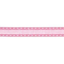 Dekoband with embroidered edges, pink