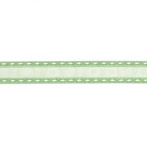 Dekoband with embroidered edges, green