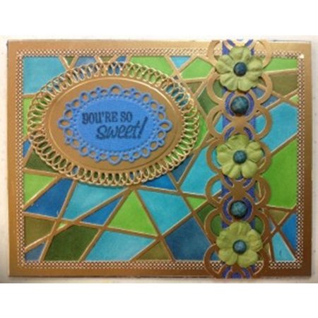 Spellbinders und Rayher Stamping and Embossing stencil, metal stencil Shapeabilities, Card Fronts / Glass Effects