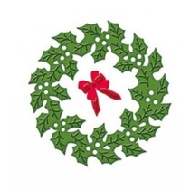 Ponsen en embossing stencil De D-Lites, kerstkrans