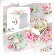 corte por láser aglomerado: cuna 3D / cama con accesorios de bebé