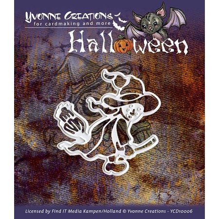 Yvonne Creations Ponsen en embossing masker, Halloween "een heks"