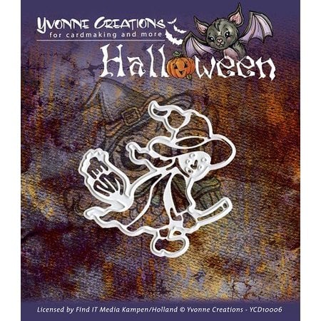 Yvonne Creations Stansing og preging maske, Halloween "en heks"