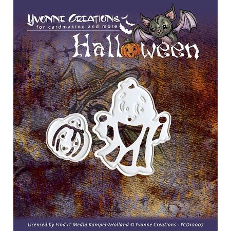 Yvonne Creations Ponsen en embossing masker, Halloween "Mand van de Pompoen"