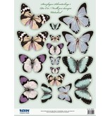 Embellishments / Verzierungen 2 die cut plade, med mere end 30 sommerfugle
