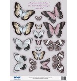 Embellishments / Verzierungen 2 die cut plade, med mere end 30 sommerfugle